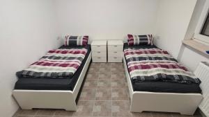 Postel nebo postele na pokoji v ubytování Urlaub am Rhein Speyer Hockenheim Mannheim + 11 fotografií