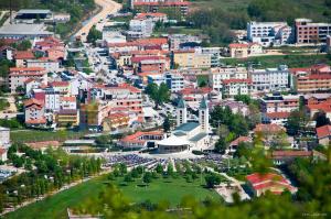 an aerial view of a city with a park at ROOMS Međugorje in Međugorje