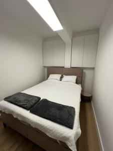 En eller flere senge i et værelse på Apartment Hrubosovic Dobra voda