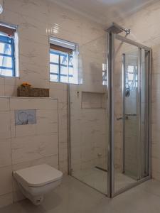 a bathroom with a shower and a toilet at Virginia Apartments in Addo +10 photos