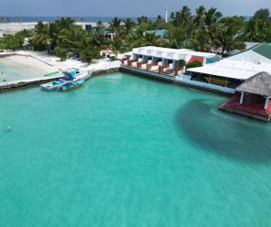 an aerial view of a large body of water at Lagoon View Maldives in Bodufolhudhoo