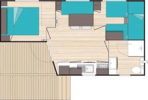 a floor plan of a house with a room at ZEcamping 3 étoiles pet friendly avec piscine et pataugeoire in Les Assions
