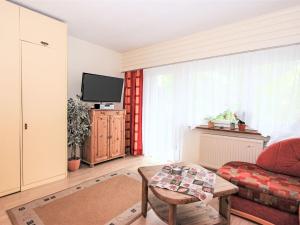 a living room with a couch and a tv at Apartment Am Birkenhain-28 by Interhome in Seefeld in Tirol +31 photos