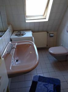 une salle de bains avec lavabo et toilettes dans l'établissement GMA Apartment R11, à Schwanau