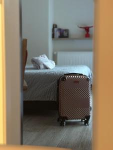 En eller flere senge i et værelse på Luxe Suite Brugge Centrum met Parking en Zen Terras