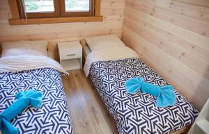 - 2 lits dans une petite chambre de couleur bleue dans l'établissement Lesne Runo Borsk, basen z podgrzewaną wodą, à Borsk 81 autres photos