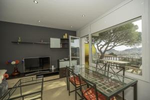 TV a/nebo společenská místnost v ubytování Piso reformado en Tossa con terraza y AA