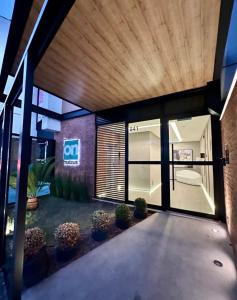 an outside view of a house with a patio at Studio On Mateus in Juiz de Fora