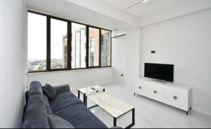 un salon avec un canapé et une télévision dans l'établissement Comfort Apartment, à Aghk'ilisa