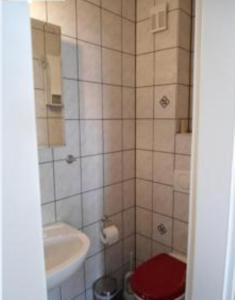 Koupelna v ubytování Hefterwaldstüble