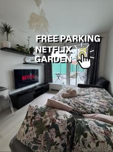 Postel nebo postele na pokoji v ubytování Apartment with garden-D&A