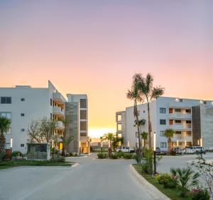 Bygningen som feriehuset ligger i