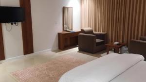 TV a/nebo společenská místnost v ubytování فندق صحاري نجران + 23 fotografií