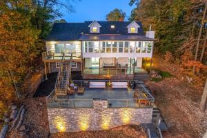 an aerial view of a large house with a deck at Billion Dollar Views in Winchester