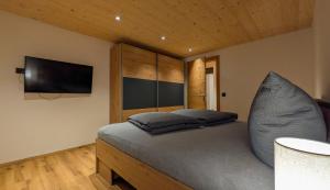 TV a/nebo společenská místnost v ubytování Bungalow in ruhiger Sonnenlage direkt am Lechweg