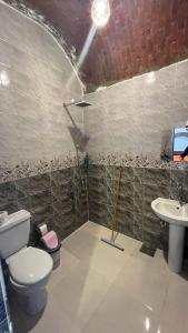 a bathroom with a toilet and a sink at Hannag Island Guest house in Aswan