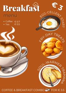 Các lựa chọn bữa sáng cho khách tại Hostel Osho