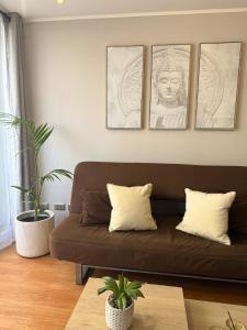 Khu vực ghế ngồi tại Departamento 1 habitación pleno centro de Viña