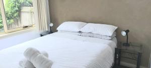 een slaapkamer met een bed met een teddybeer erop bij Margarets Lane in Warrnambool +3 foto's