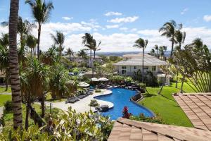 an aerial view of a resort with a swimming pool at Spacious 2BR condo with lanai & pool in Waikoloa +36 photos