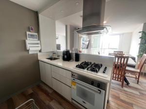 Kuchyň nebo kuchyňský kout v ubytování apartamento torre epic