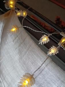 a bunch of lights hanging from a ceiling at BAz11 in Misaki