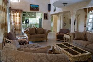 un ampio soggiorno con divani e poltrone di Marzalea - by ZenBreak a Saint James