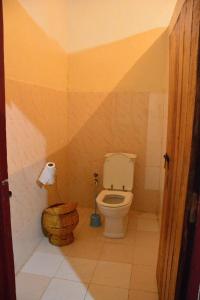 TurmiBusca Lodge的一间带卫生间和浴缸的小浴室