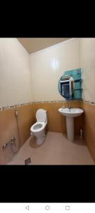 a bathroom with a toilet and a sink at Gabala villa in Gabala
