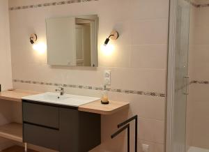 Koupelna v ubytování Gîte Lebasladin + 27 fotografií