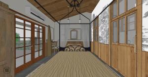 En eller flere senge i et værelse på Poolside 3