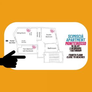 Půdorys ubytování Scimiscià 2-bedroom Apartment with AC