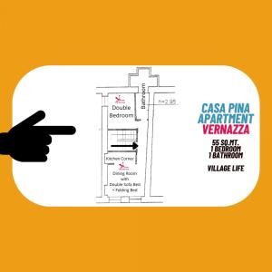 a hand pointing to a speech bubble with a diagram at Casa Pina Family Apartment in Vernazza