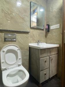 een badkamer met toilet en wastafel bij Eden Suite in Noida