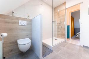 een badkamer met een toilet en een douche bij Le clos Serenity - Jardin & parking in Horbourg +20 foto's