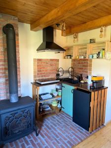 Køkken eller tekøkken på Clop&Cojoc Rustic old wooden house