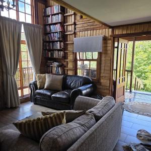 Et opholdsområde på Mystic Mountain Cottage