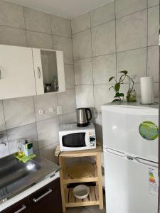 una piccola cucina con forno a microonde e frigorifero di Altos Jujuy 2 a San Salvador de Jujuy Altre 4 foto