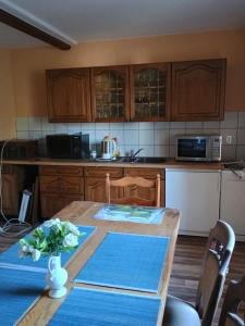 Kuchyň nebo kuchyňský kout v ubytování Noclegi Sówka