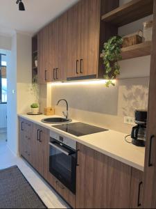 Kuchyň nebo kuchyňský kout v ubytování Cozy Central View