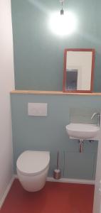 un bagno con un water e un lavandino di Untern Schloss 59 a Bautzen