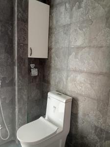 uma casa de banho com um WC branco e um armário em Le Petit Paradis Népal em Pātan mais 9 fotografias