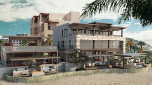 a rendering of a building on the beach at The Towers at Pueblo Bonito Pacifica - All Inclusive - Adults Only in Cabo San Lucas