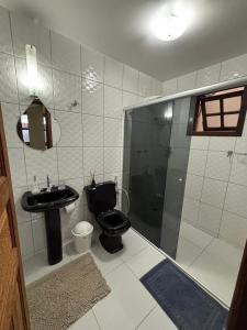 Koupelna v ubytování Morada Alecrim