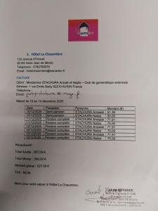 ein Ablehnungsschreiben für ein Visum in der Dokumentation in der Unterkunft Hotel La Chaumière in Saint-Jean-de-Monts