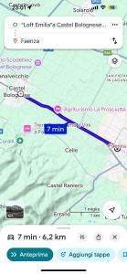 a screenshot of a cell phone with a map at LOFT EMILIA a Castel Bolognese self check-in in Castel Bolognese +15 photos