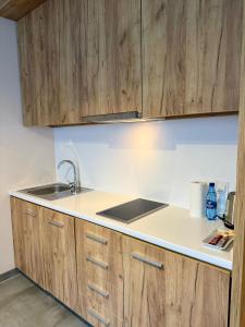 Køkken eller tekøkken på Aparthotel Apartamenty Czarna Góra 0101