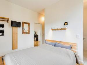 una camera da letto con un letto e una TV a parete di Old Forester's Lodge Wildenthal - App 4 a Wildenthal