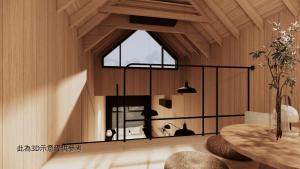 a room with a round table and a window at Zu Sin Garden B&B in Renai