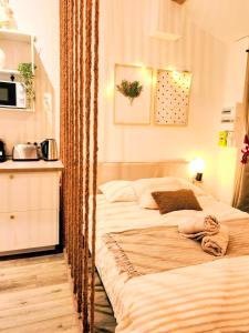 Кровать или кровати в номере Cocon lumineux 4P avec jardin privé calme +9 фотографий